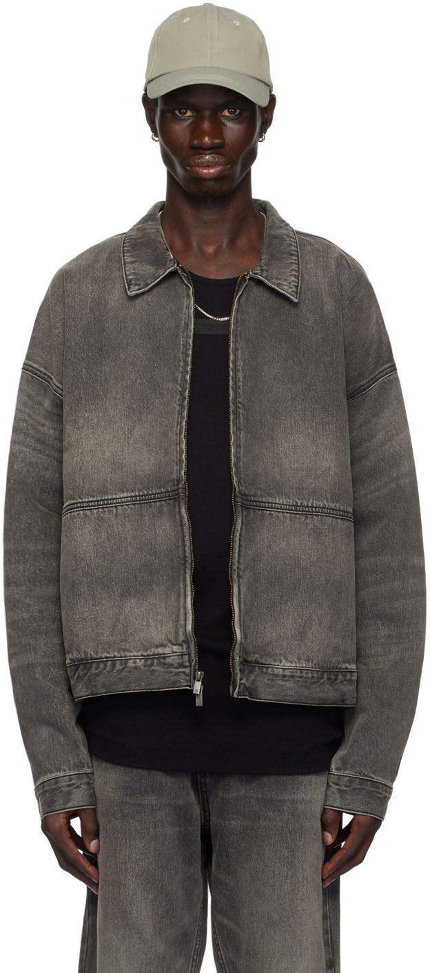 Jakna Fear of God Essentials Denim Trucker Jacket Siva | 202BT244270F