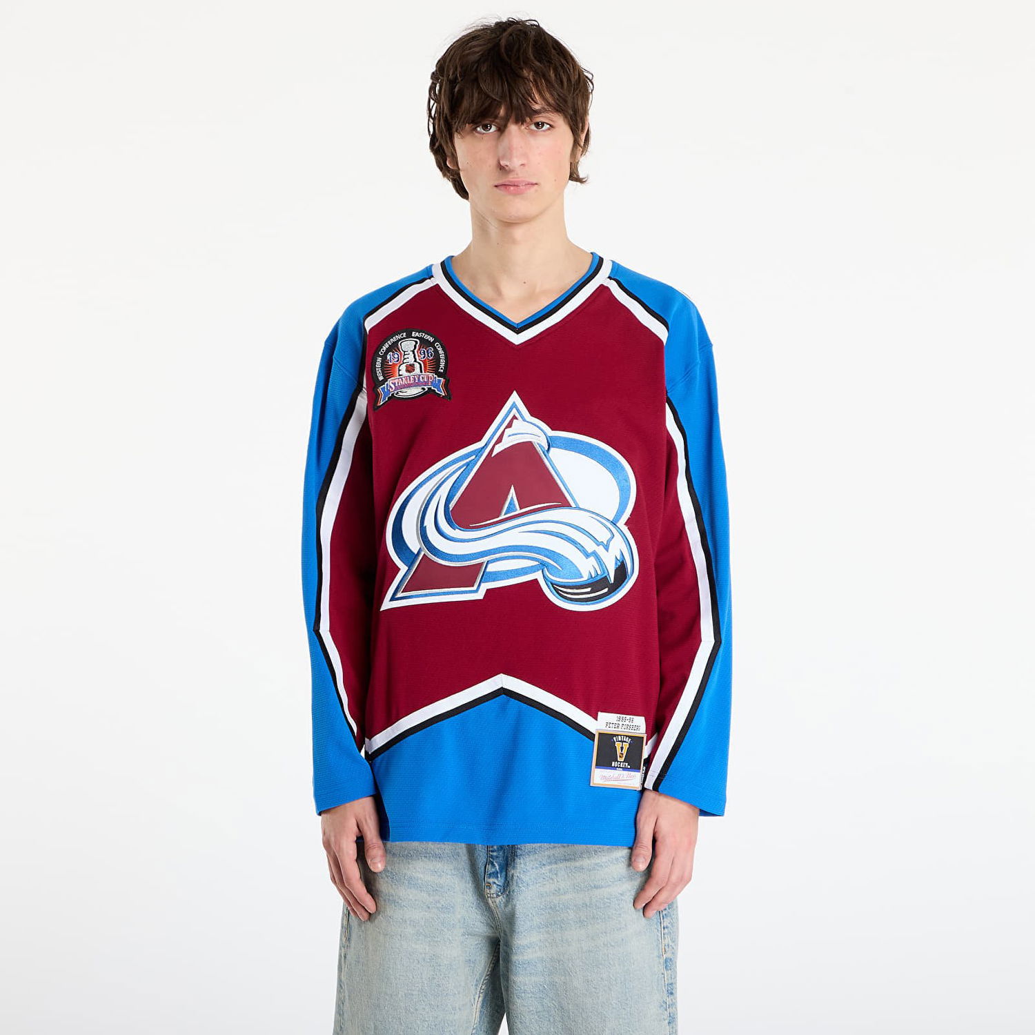 Dres Mitchell & Ness NHL Avalanche 1995 Peter Forsberg Hockey Jersey Višebojno | JY9018-CAVMARO, 0