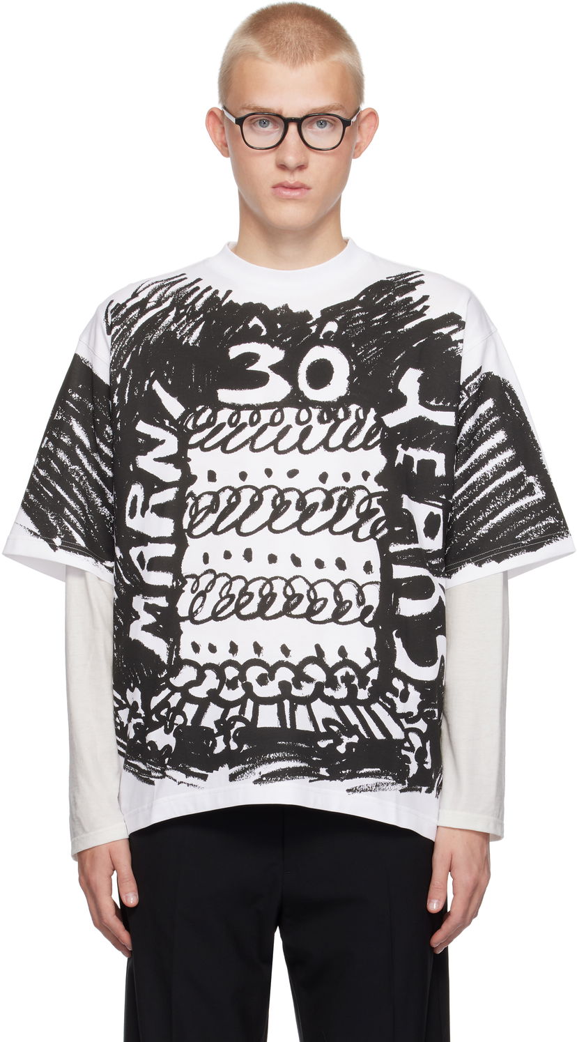 Majica kratkih rukava Marni White 30th Anniversary T-shirt Bijela | HUMU0223BP USCX14