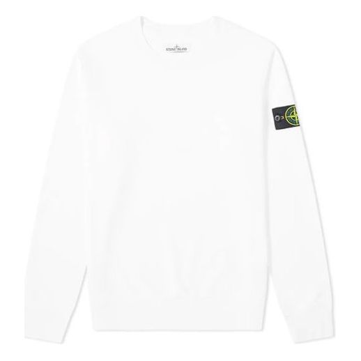 Džemper Stone Island Stone Island Garment Dyed Crew Neck Sweatshirt Bijela | 721563051-V0001