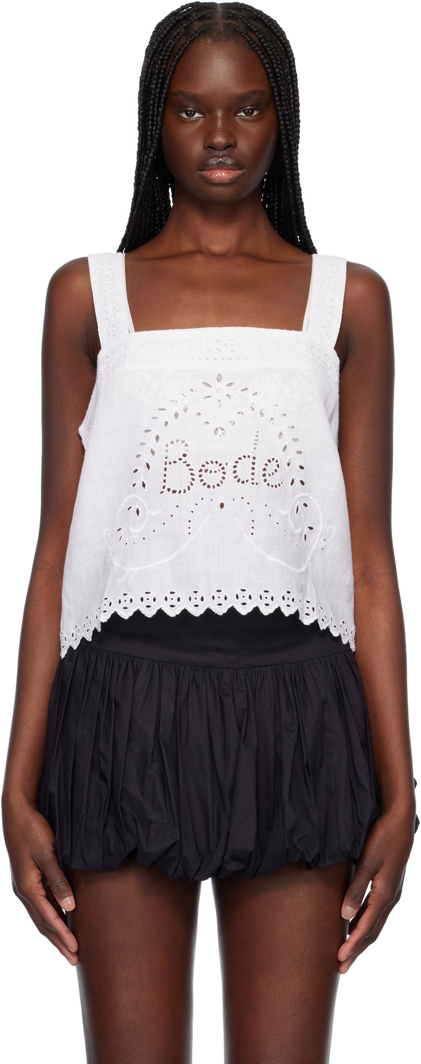 Majica bez rukava Bode Bode Belvoir Eyelet Tank Top Bijela | WRS25SH017