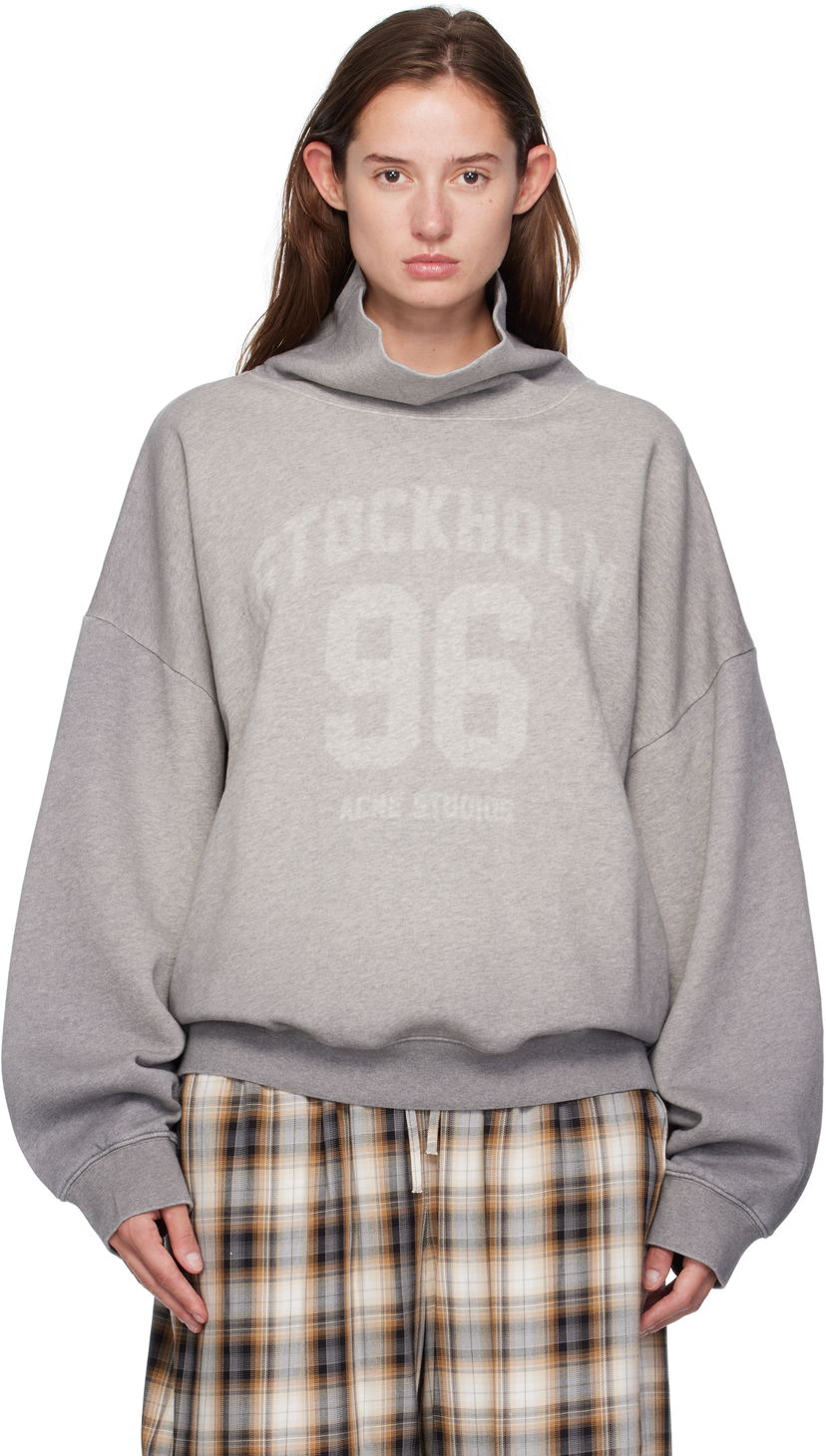 Džemper Acne Studios Acne Studios High-Neck Turtleneck Sweatshirt Siva | AI0166-