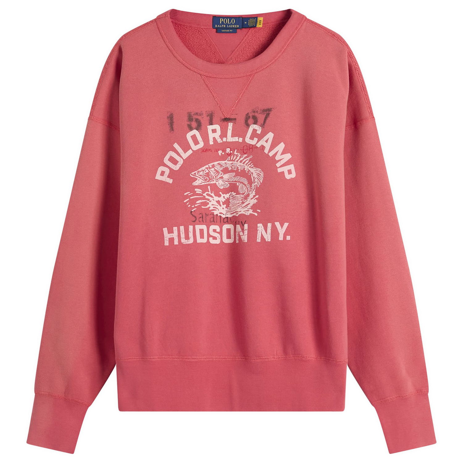 Dukserice Polo by Ralph Lauren Camp Sweatshirt with Fish and Hudson NY Graphic Crvena | 710P05436-RED, 0