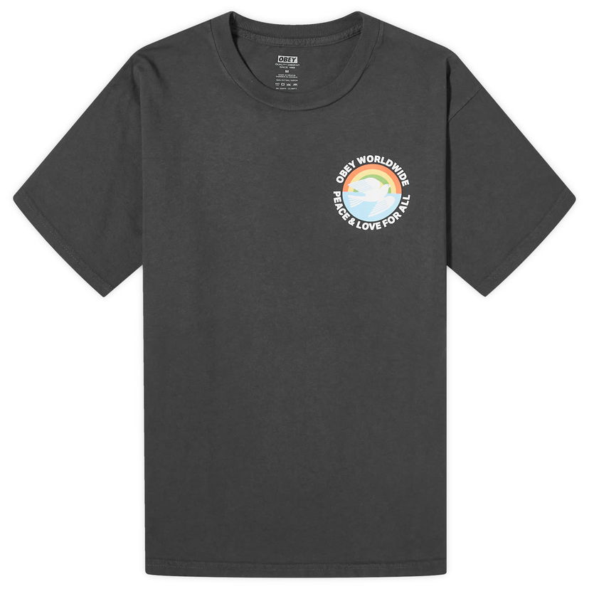 Majica kratkih rukava OBEY Peace & Love For All Crna | 163813765-VBL