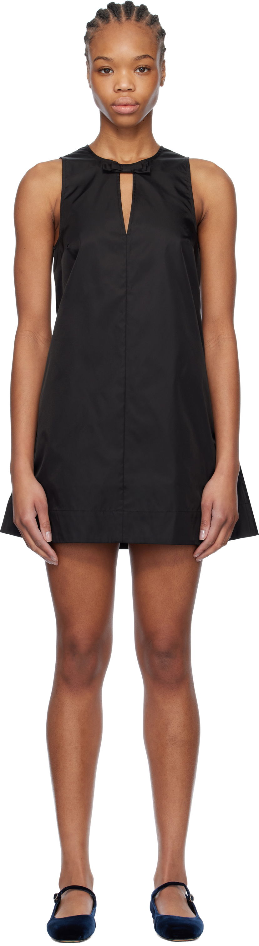 Haljina GANNI GANNI Duchesse Nylon Minidress Crna | W0472