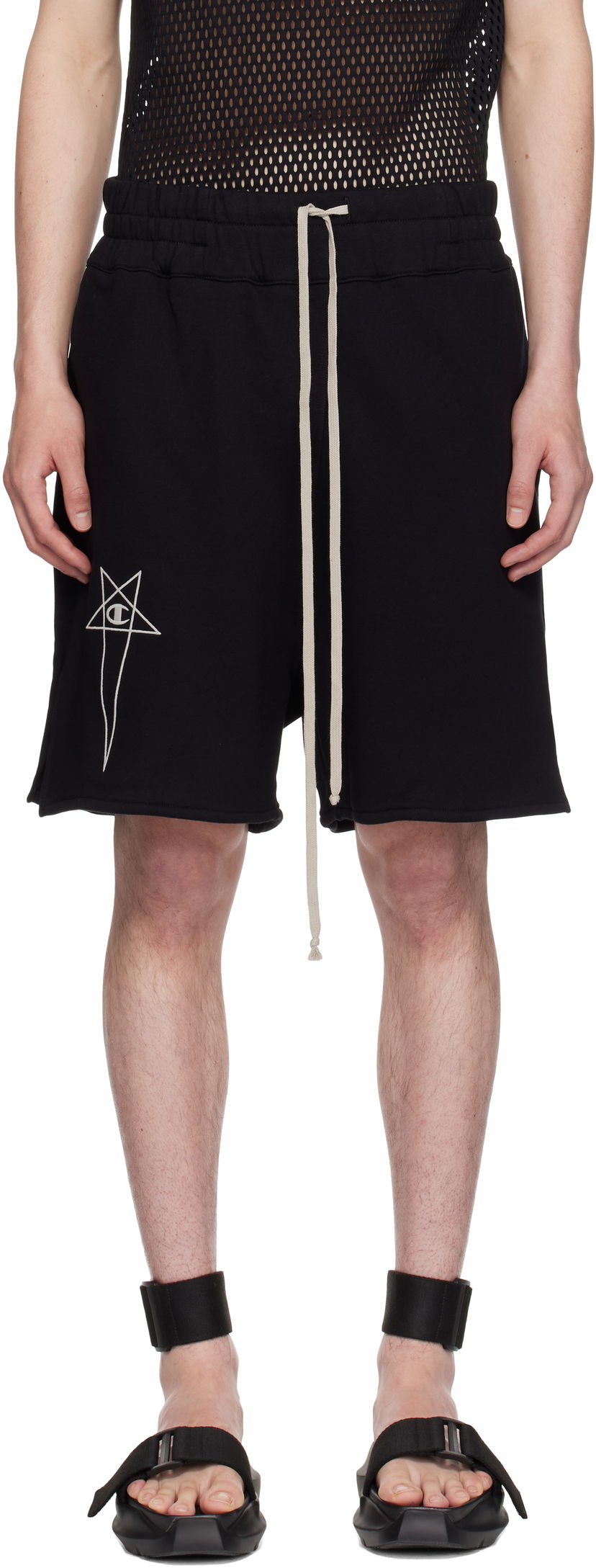 Kratke hlače Rick Owens Rick Owens Champion Edition French Terry Shorts Crna | CM01E1683 CHFE FELPA