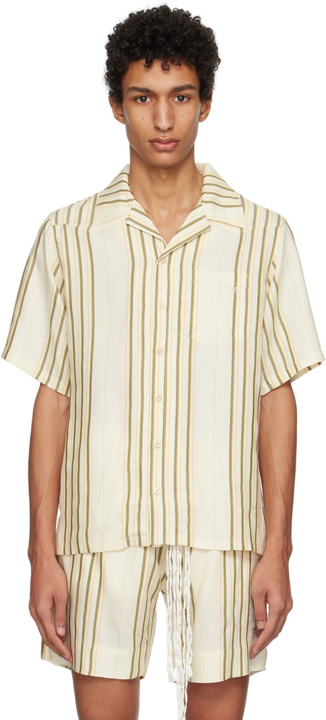 Košulja Wales Bonner SSENSE Exclusive Off-White Bowling Shirt Smeđa | SH04-CO01-1007
