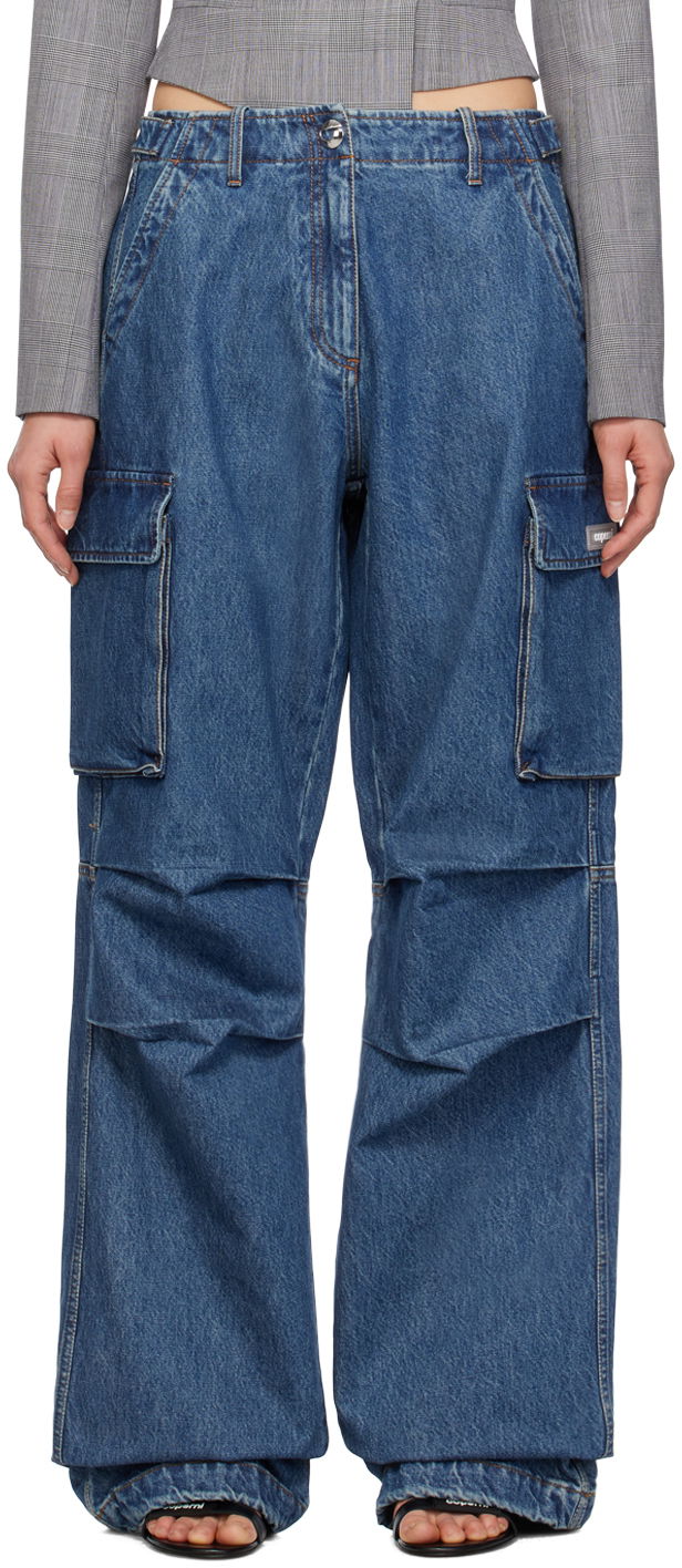Cargo hlače Coperni Coperni Wide Leg Cargo Denim Pants Plava | COPP40252