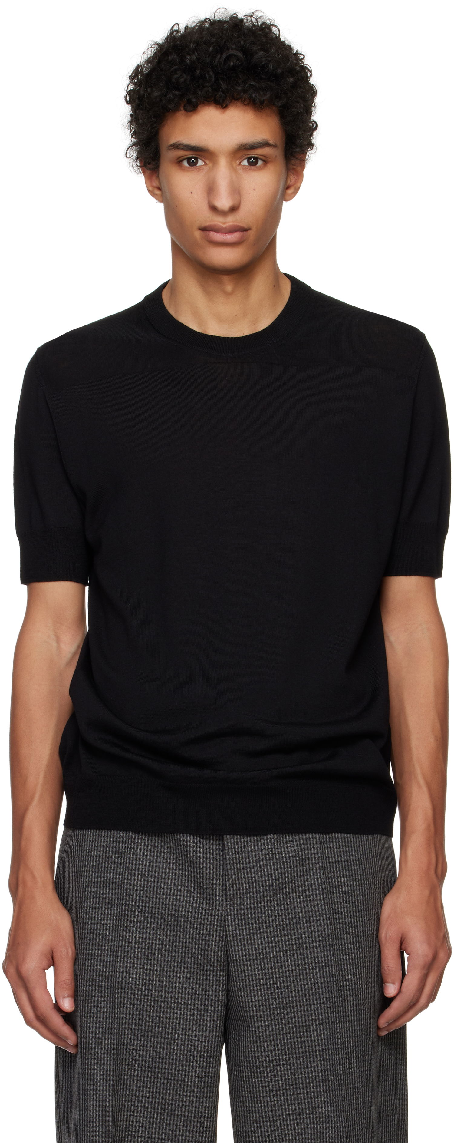 Majica kratkih rukava Jil Sander Jil Sander Virgin Wool T-Shirt Crna | J22GC0104_J14610, 0