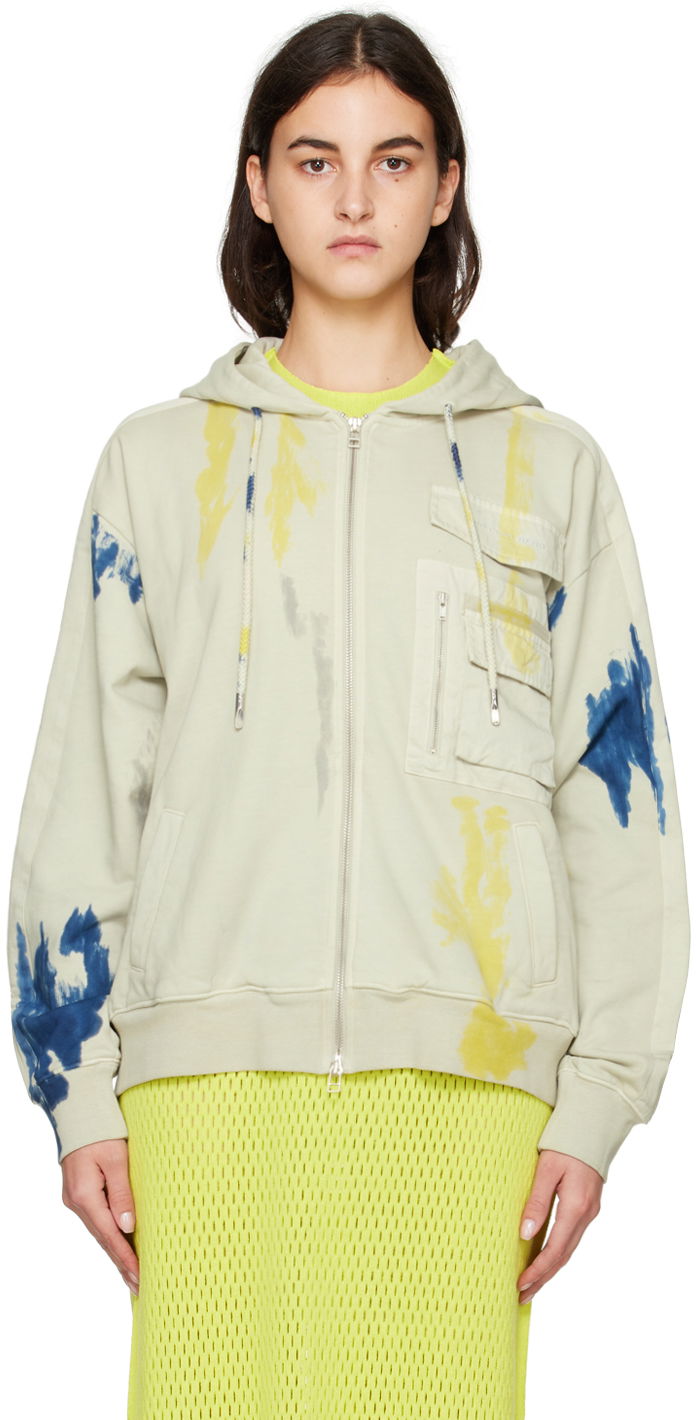 Dukserice Feng Chen Wang Feng Chen Wang Tie-Dye Zip Hoodie Bež | FWF14HD05