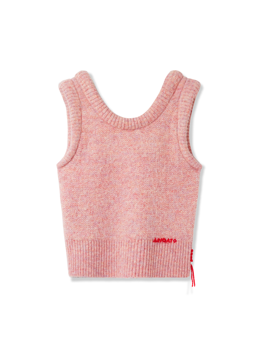 Prsluk AXEL ARIGATO Ana Fluffy Sleeveless Knitted Vest Ružičasta | A3357001