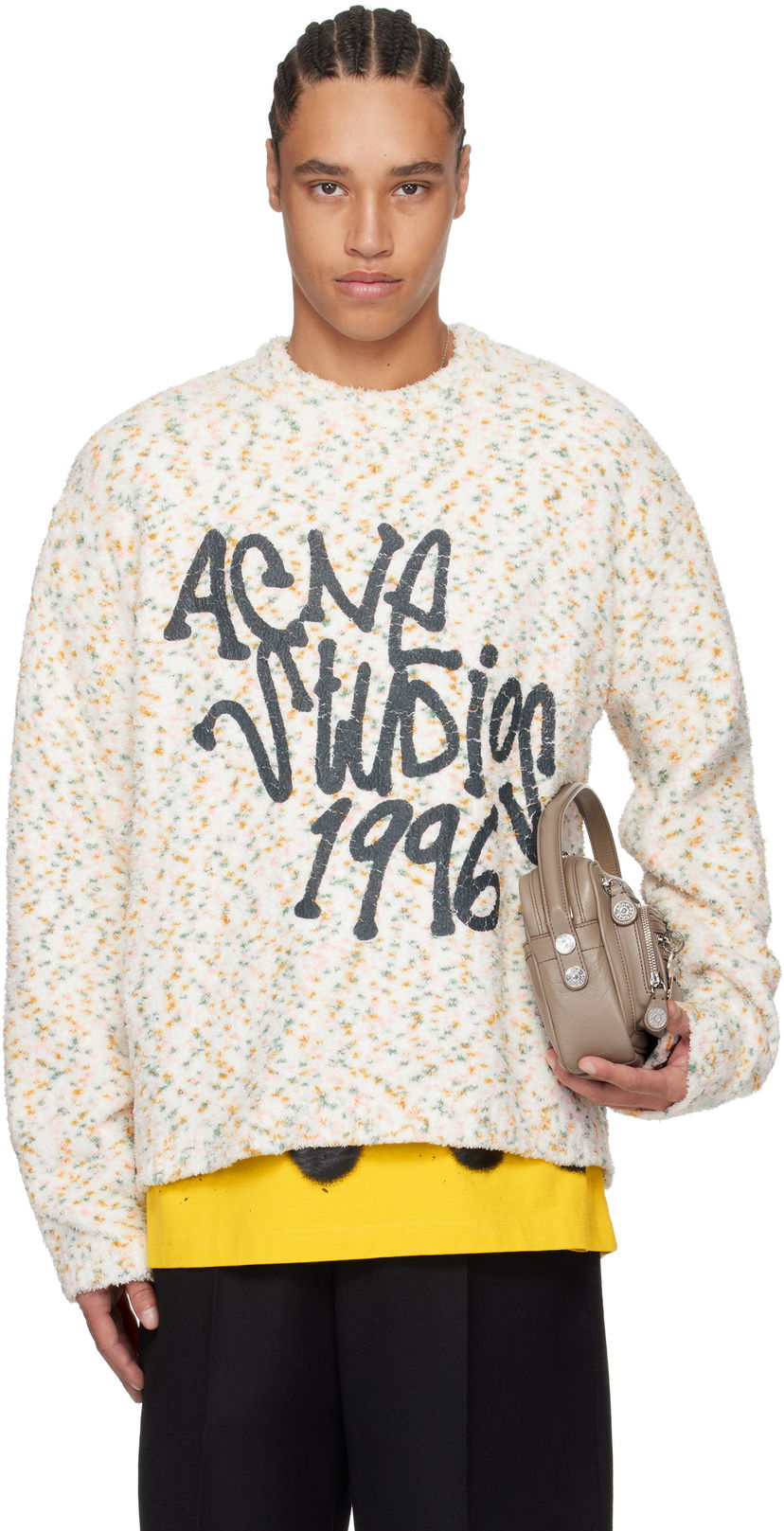 Džemper Acne Studios Acne Studios Printed Logo Knit Sweater Višebojno | B60360-