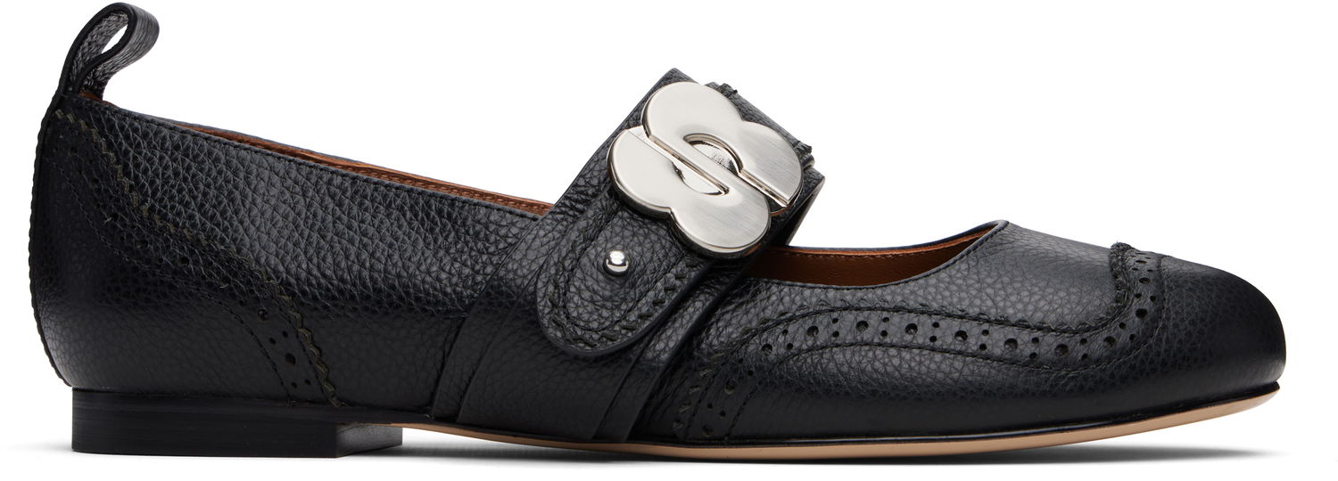 Njega cipela SHUSHU/TONG SHUSHU/TONG Round-Toe Ballerina Flats Crna | FSDEAC06 LEA252, 0