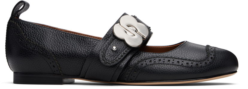 Njega cipela SHUSHU/TONG SHUSHU/TONG Round-Toe Ballerina Flats Crna | FSDEAC06 LEA252