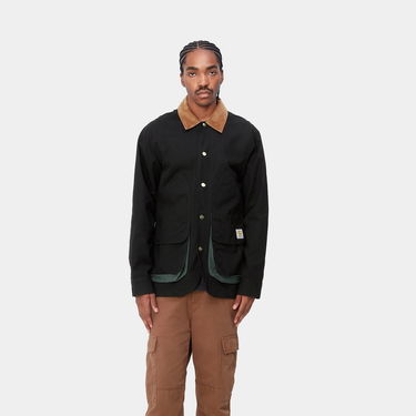 Jakna Carhartt WIP Heston Jacket "Black / Discovery Green heavy stone wash" Crna | I032148_1OC_60, 1