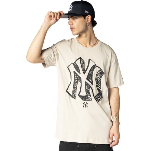 Majica kratkih rukava New Era MLB Doodle T-Shirt Bež | 60571363