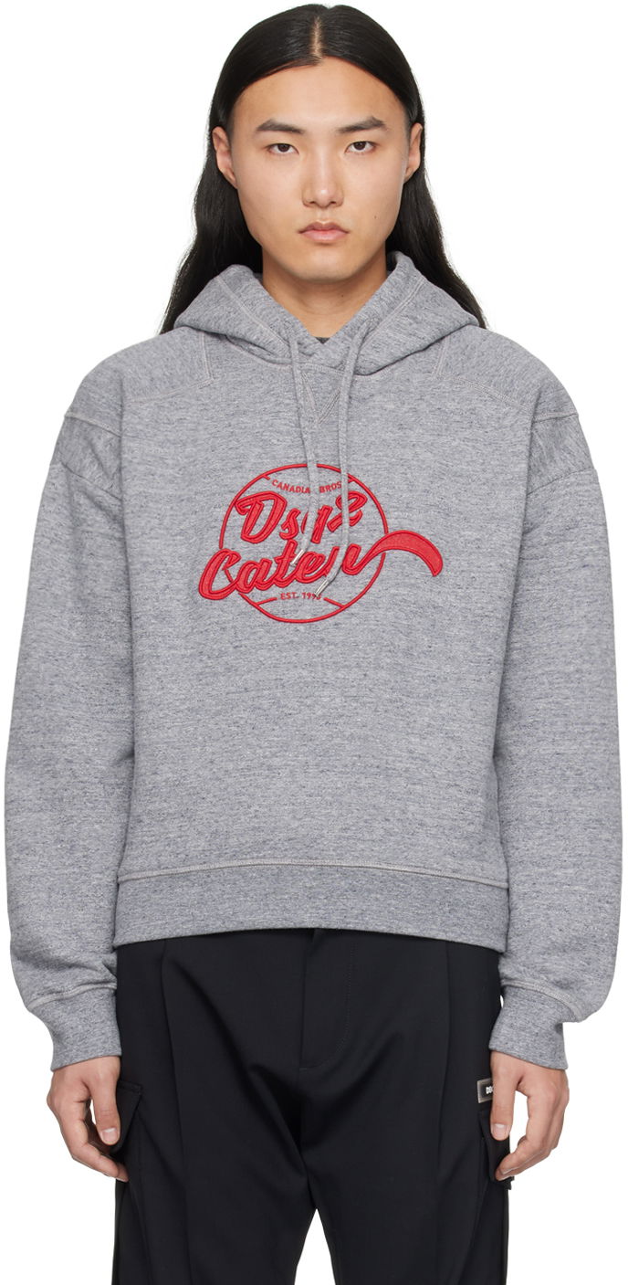 Dukserice DSQUARED2 Embroidered Logo Hoodie Siva | S74GU0773_S25463
