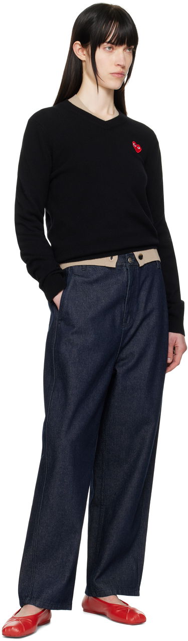 Džemper Comme des Garçons COMME des GARÇONS PLAY Heart V-Neck Sweater Crna | AX-N002-051, 3