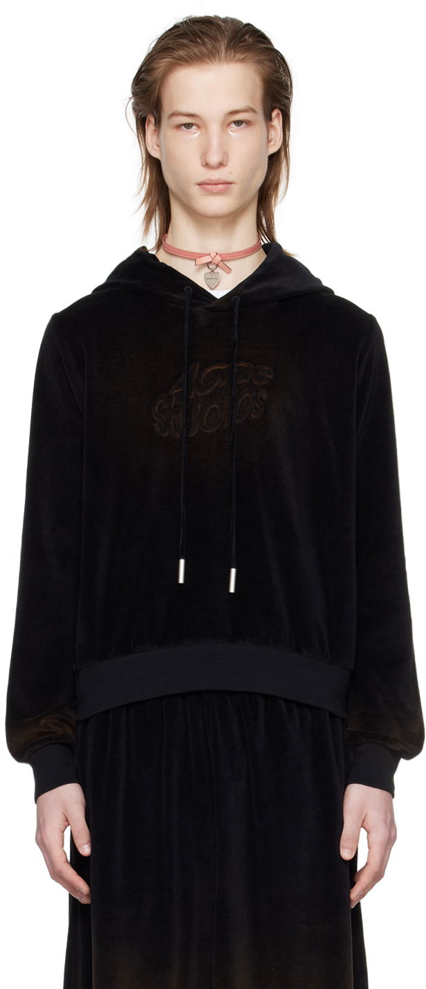 Dukserice Acne Studios Embossed Hoodie Crna | CI0162-