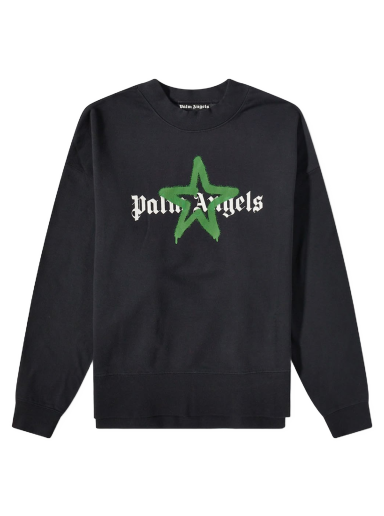 Džemper Palm Angels Star Sprayed Logo Crewneck Crna | PMBA026C99FLE0081055