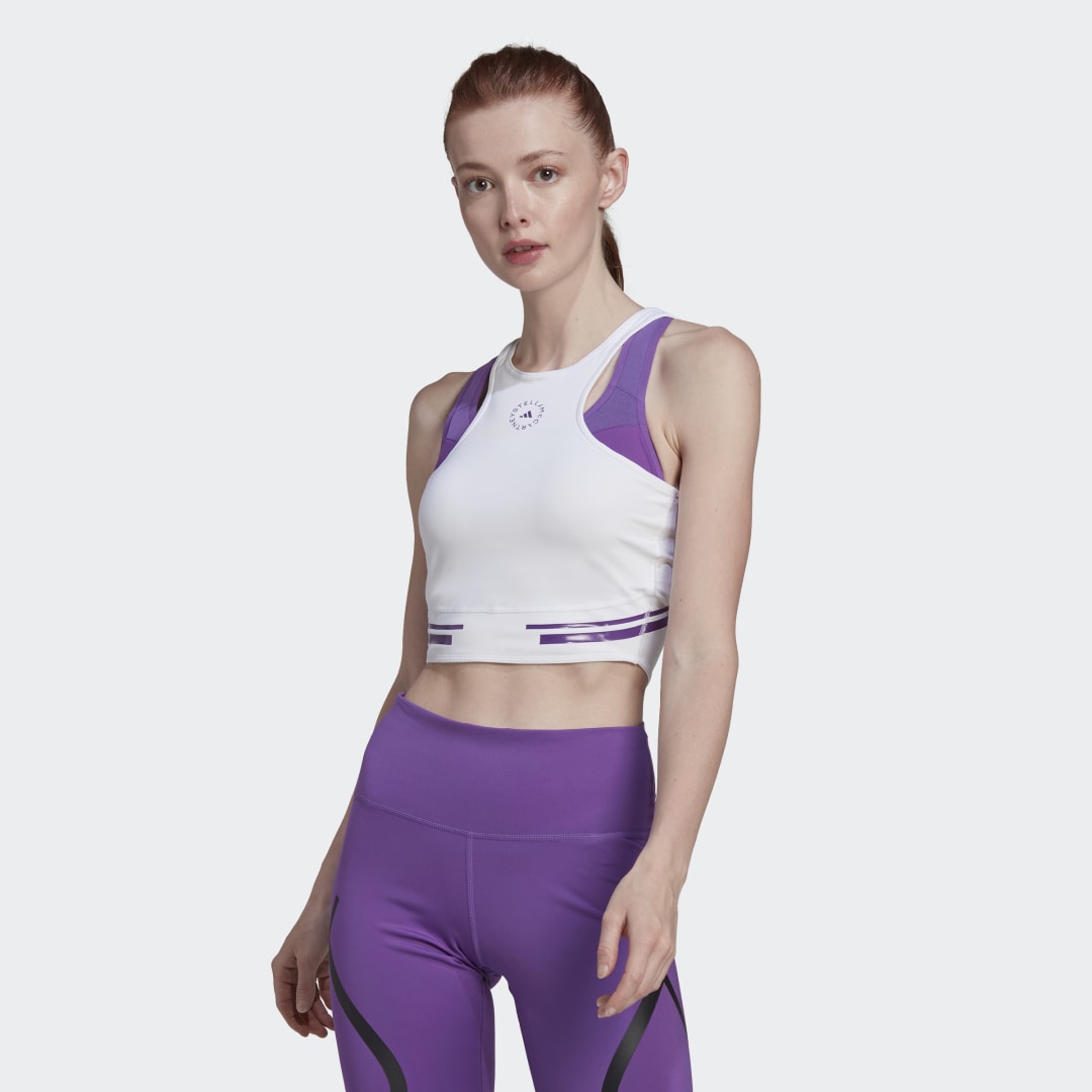 Crop top adidas Originals by Stella McCartney TruePace Crop Top HEAT.RDY Bijela | HI6143, 0