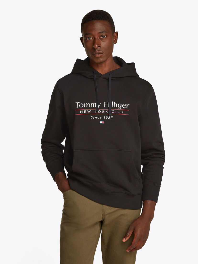 Dukserice Tommy Hilfiger Tommy Hilfiger New York City Drawstring Hoodie Crna | MW0MW38672BDS