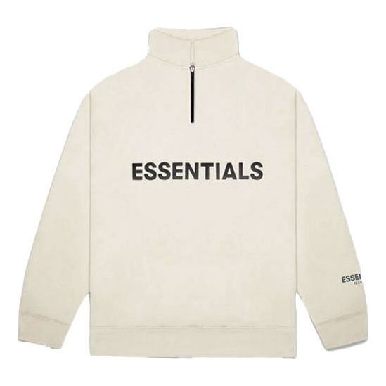 Dukserice Fear of God Essentials Half Zip Sweatshirt Bež | FOG-FW20-346