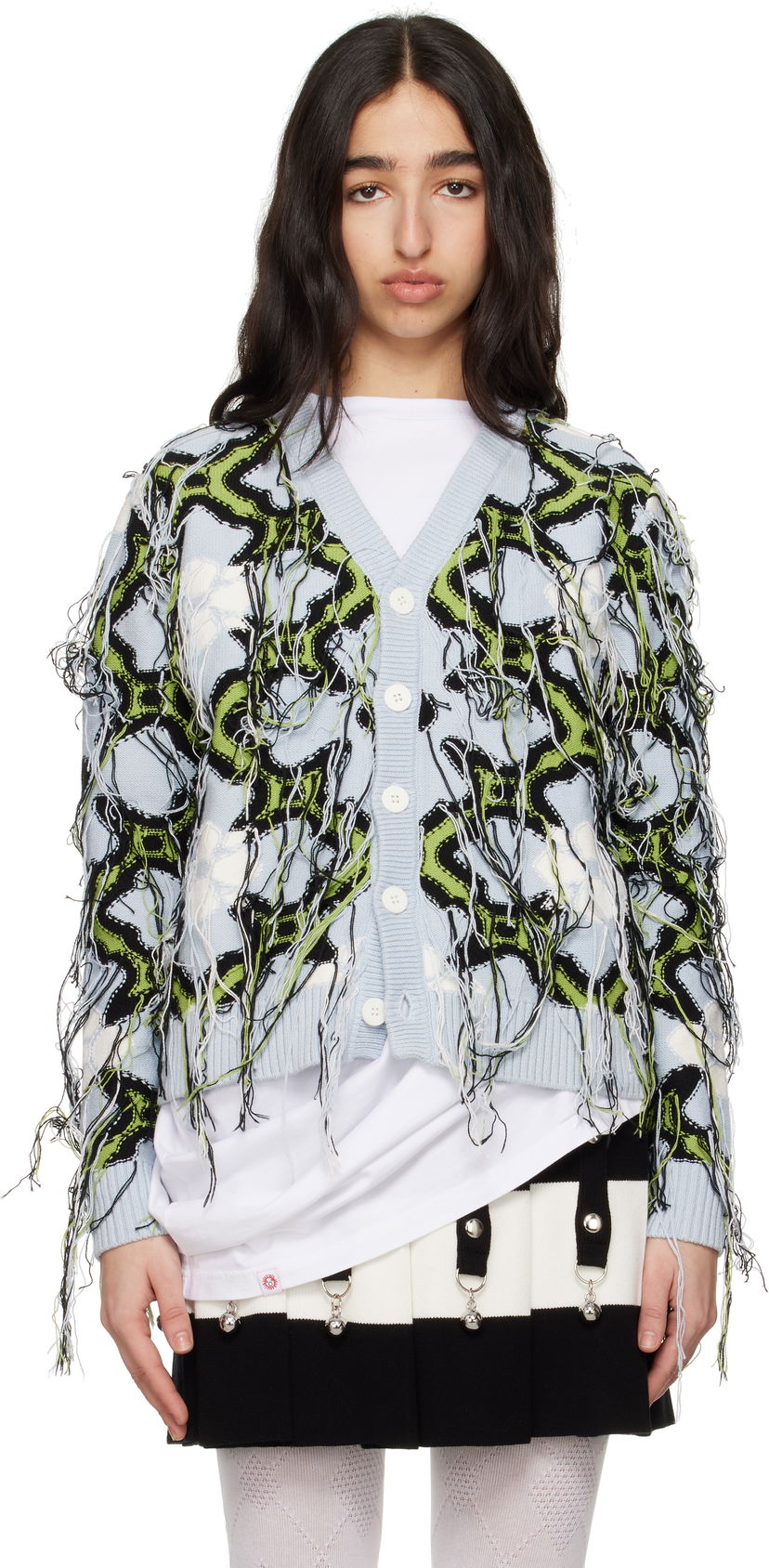 Džemper Charles Jeffrey Loverboy Charles Jeffrey LOVERBOY Guddle Knit Cardigan Plava | 54090501