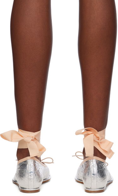 Njega cipela Simone Rocha Simone Rocha Ribbon Bow Ballerina Flats Metalik | RMP17 0781, 1