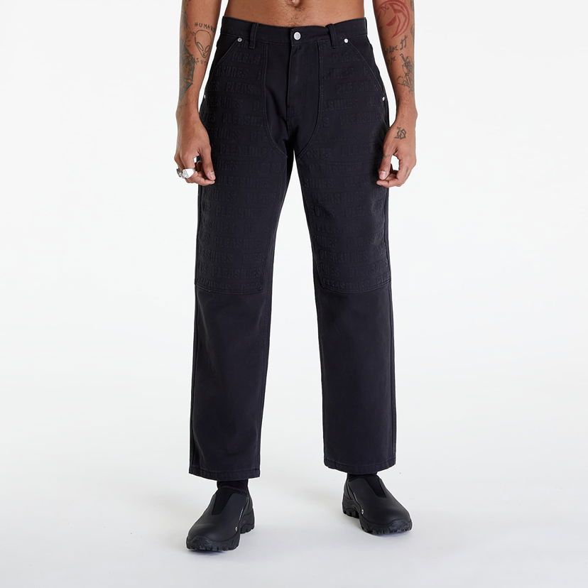 Jeans Pleasures Impact Double Knee Pants Crna | P24SP041 BLACK
