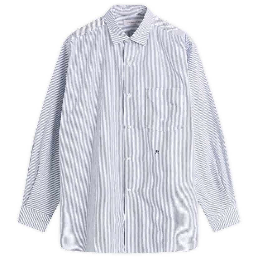 Košulja NANAMICA Nanamica Regular Collar Stripe Wind Shirt, Size Small Plava | SUGF362E-N