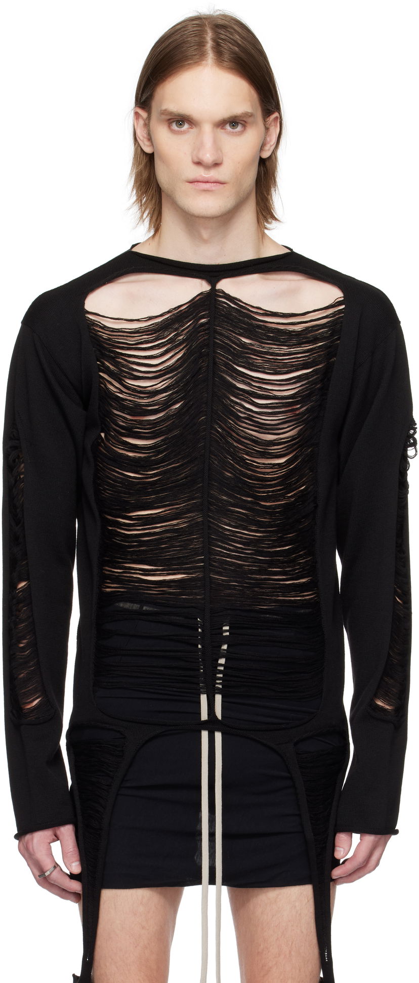 Džemper Rick Owens Rick Owens Hollywood Long Sleeve Sweater Crna | RR01E5671 KGRIDM