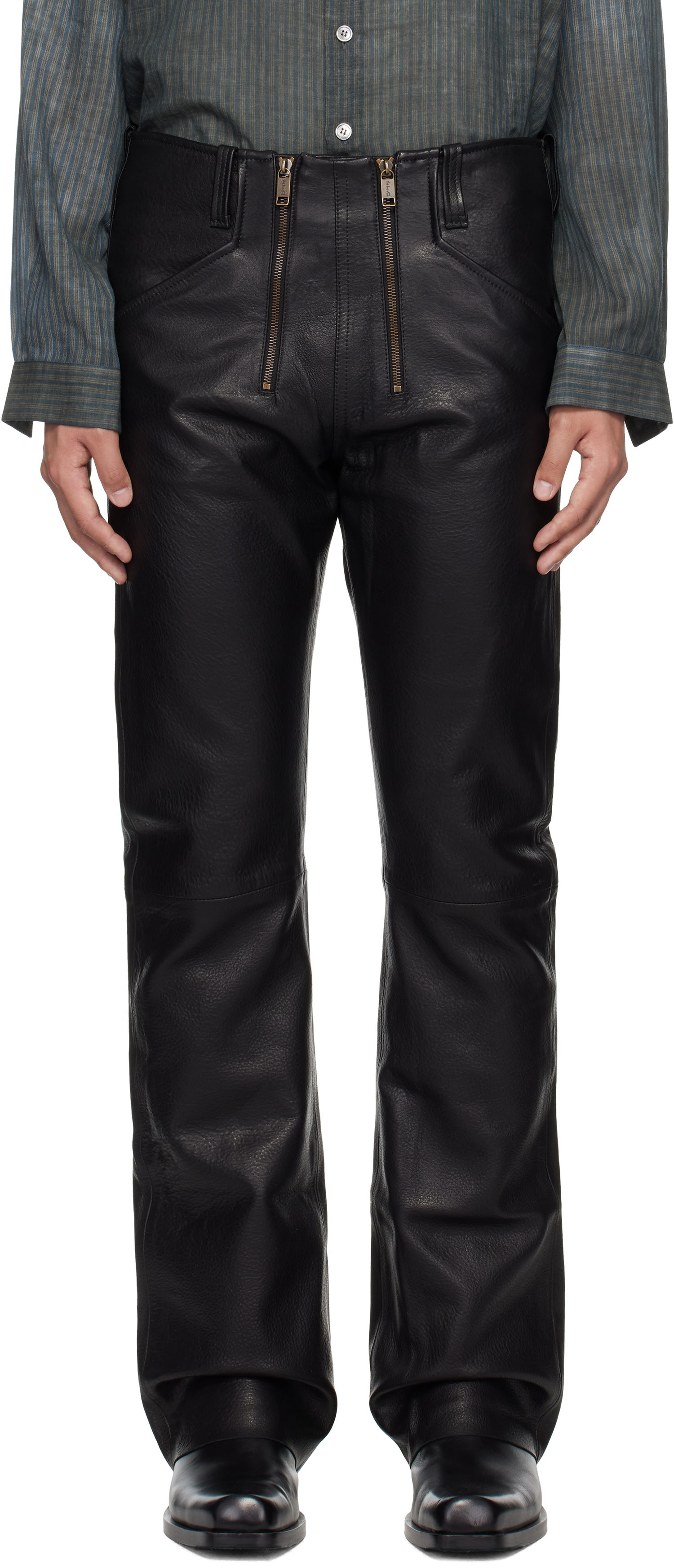 Hlače Enfants Riches Déprimés Enfants Riches Déprimés German Engineering Leather Pants Crna | 050-394, 0