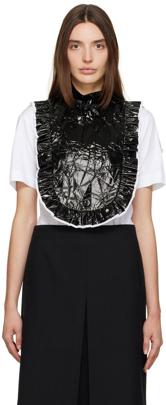 Majice i majice bez rukava SHUSHU/TONG SHUSHU/TONG Ruffled Pintuck Bib Top Crna | AW22TO10 PPU221