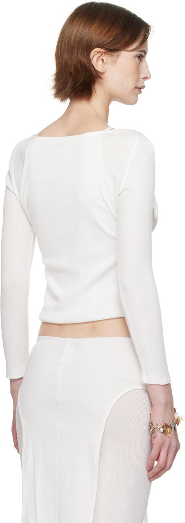 Džemper Eckhaus Latta Eckhaus Latta Flip Crop Top Bijela | 1207-EL-PS25-CH -, 2