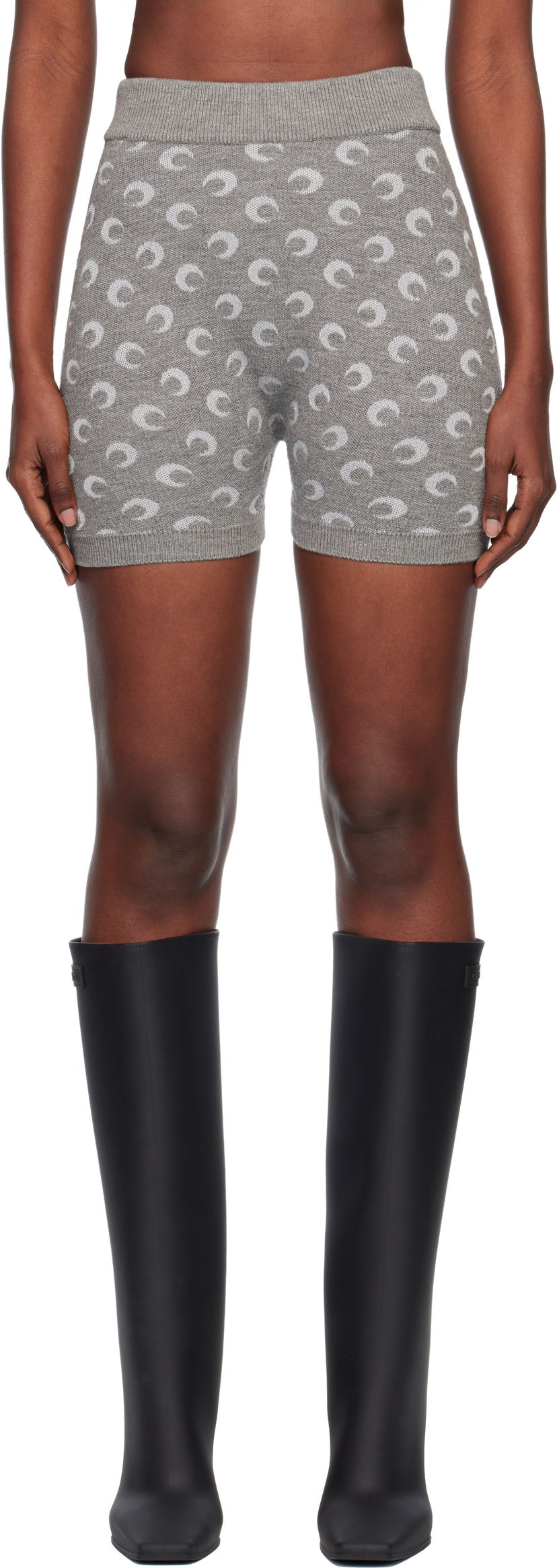 Kratke hlače Marine Serre Marine Serre Moon Jacquard Knit Shorts Siva | WSH013ACKNI0530