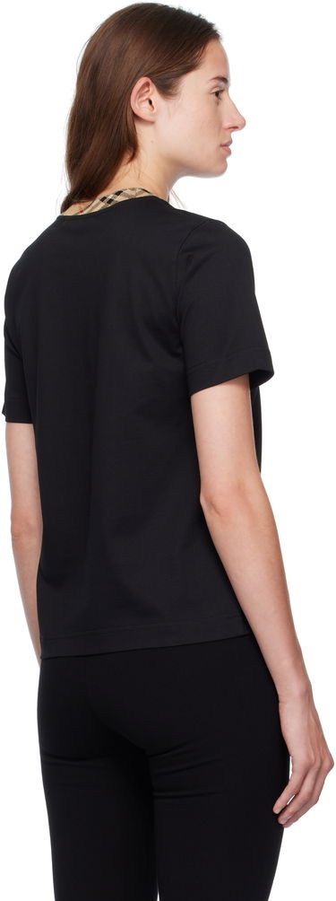 Majica kratkih rukava Burberry Burberry Check Trim Cotton Tee Crna | 8110271, 2