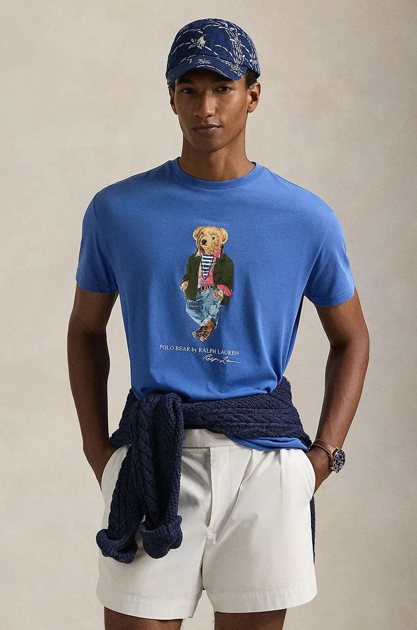 Majica kratkih rukava Polo by Ralph Lauren Bear Logo T-Shirt Plava | 710958193