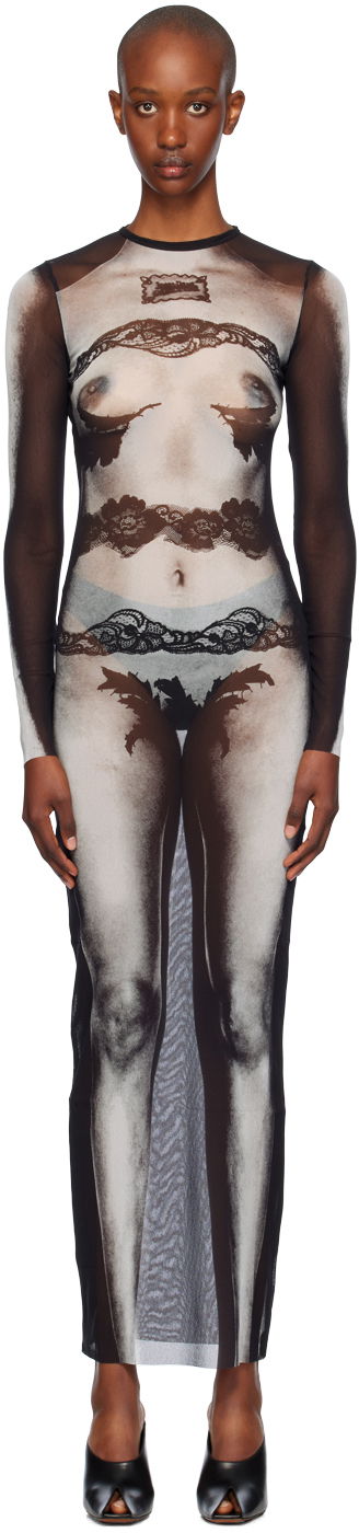 Haljina Jean Paul Gaultier Gaultier Printed Mesh Maxi Dress Višebojno | 24/31-F-RO269-T564-000201