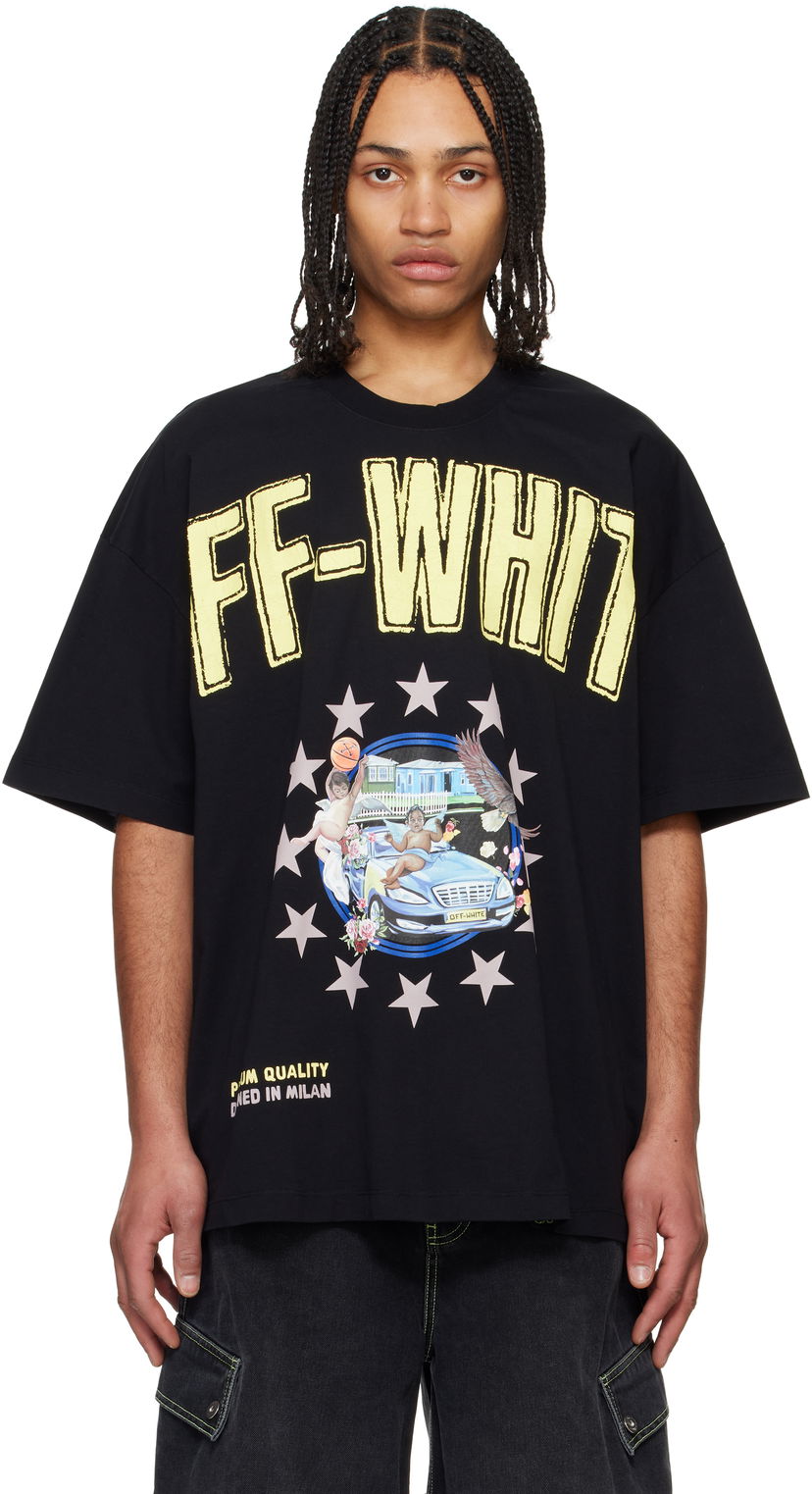 Majica kratkih rukava Off-White Off-White Fresco Star Graphic T-Shirt Crna | OMAA161S25JER0011019