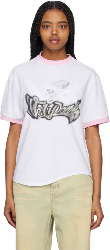 Majica kratkih rukava We11done We11done Crewneck T-Shirt with Rabbit Print Bijela | WD-TT1-23-736-U-PK, 0