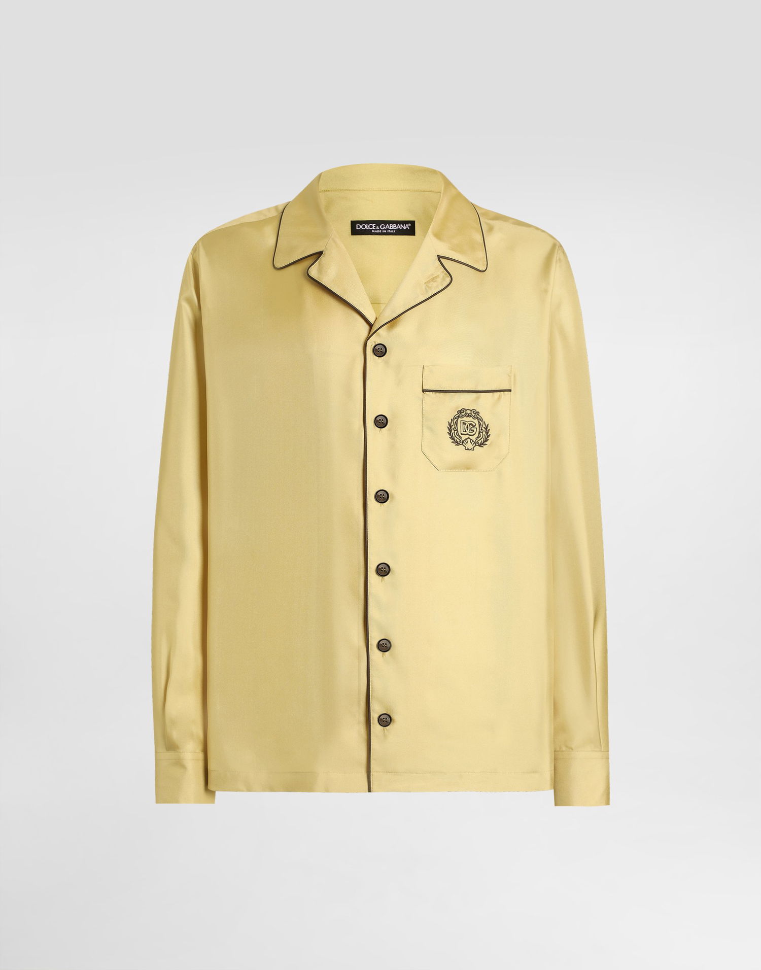 Košulja Dolce & Gabbana Dolce & Gabbana Men's Silk Twill Vanity Shirt Žuta | G5IF1ZFU10SA0488, 0