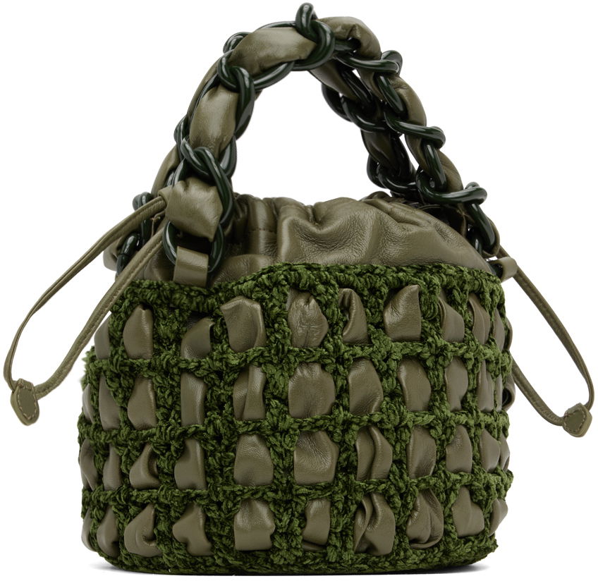 Ručna torbica BY FAR BY FAR Cass Crocheted Drawstring Bag Zelena | 23CRCSACMLGCHLLSMA, 1