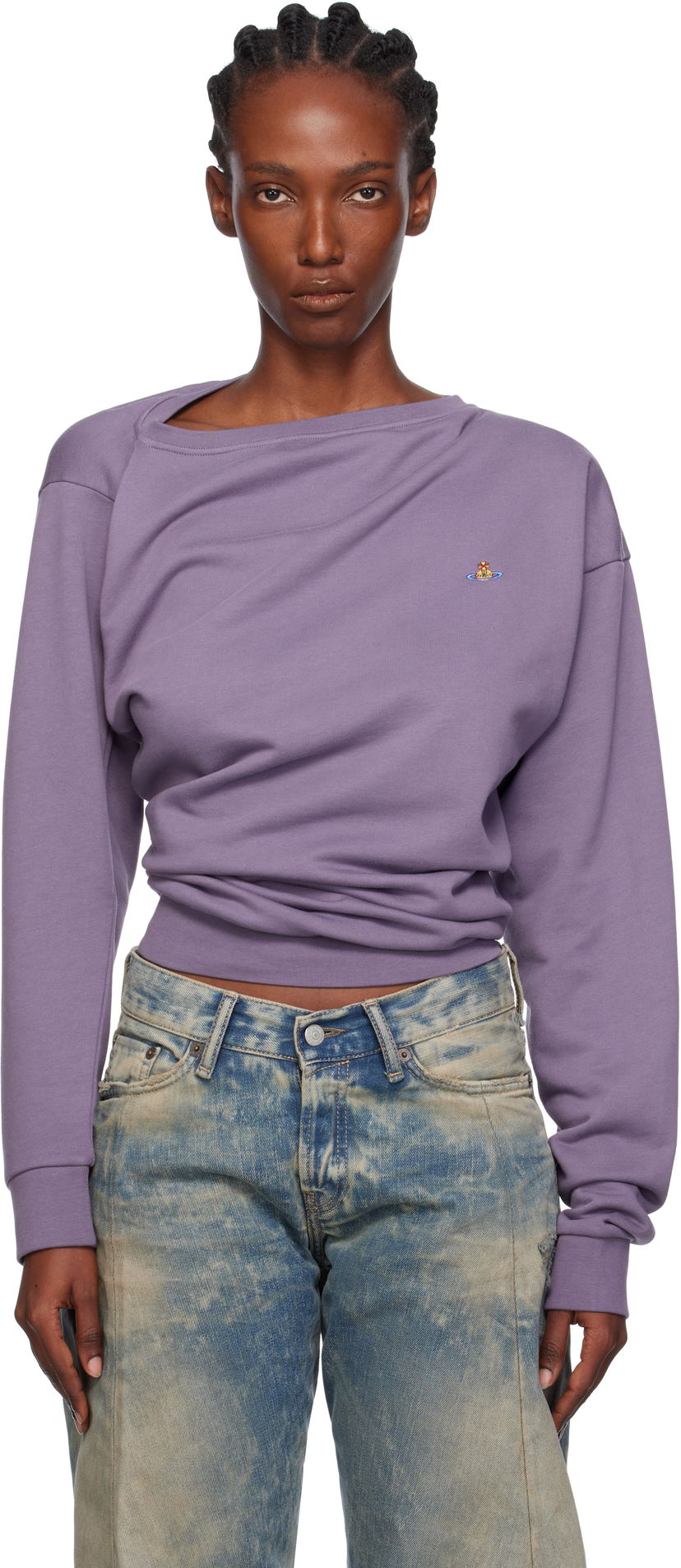 Dukserice Vivienne Westwood Vivienne Westwood Hebo Draped Sweatshirt Ljubičasta | 3I010015-J006O-