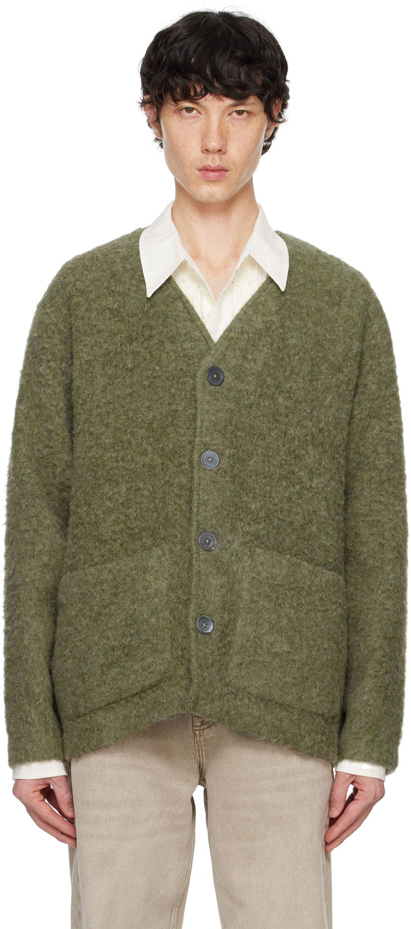 Džemper OUR LEGACY Brushed Cardigan Zelena | M4243CF