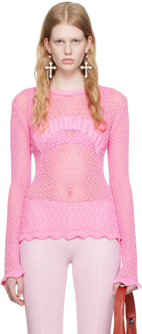 Džemper Blumarine Pink Scalloped Sweater Ružičasta | P344M026A