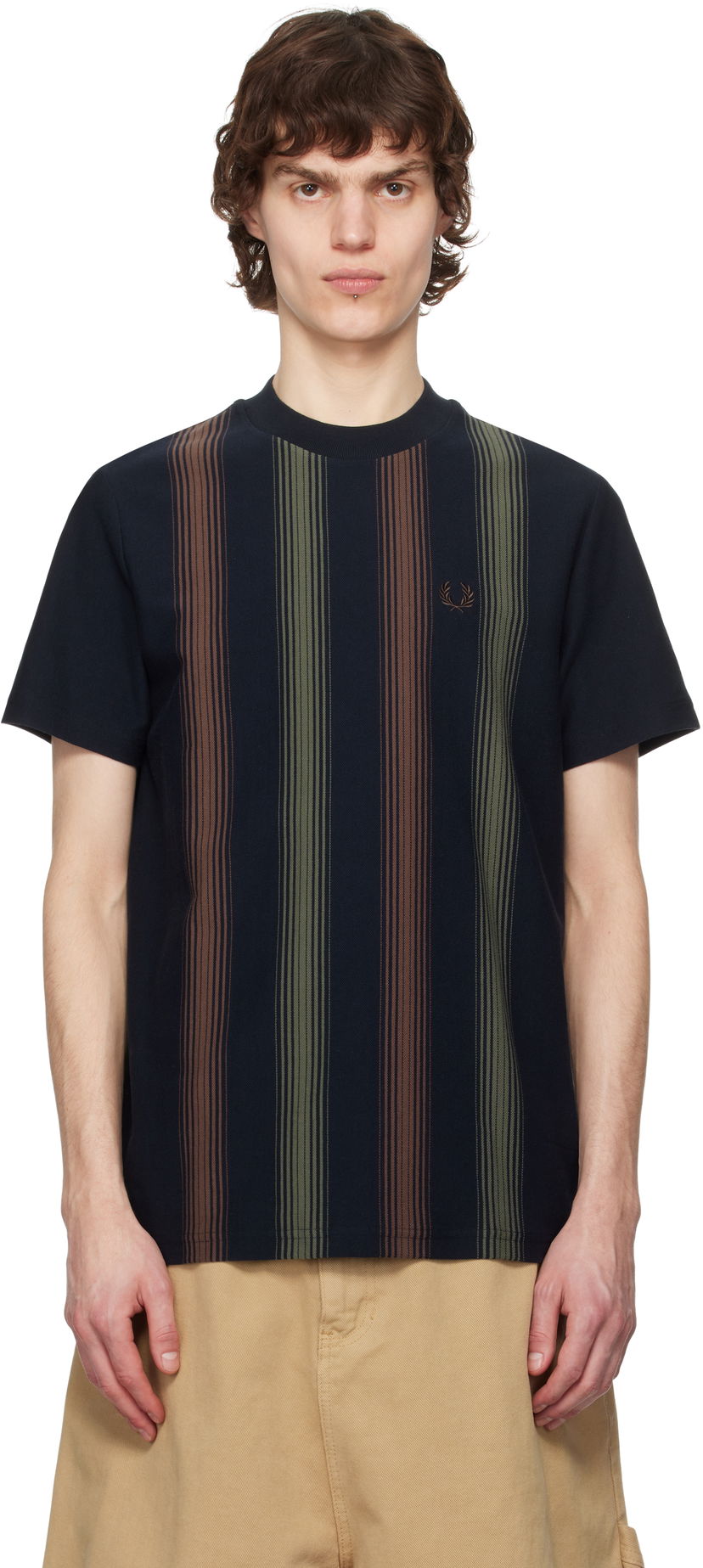 Majica kratkih rukava Fred Perry Fred Perry Striped T-Shirt Tamnoplava | M8653