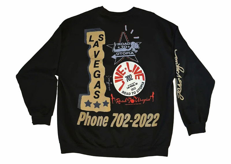 Dukserice Cactus Jack by Travis Scott Travis Scott Road To Utopia Graphic Print Crewneck Crna | CJLV-CS10
