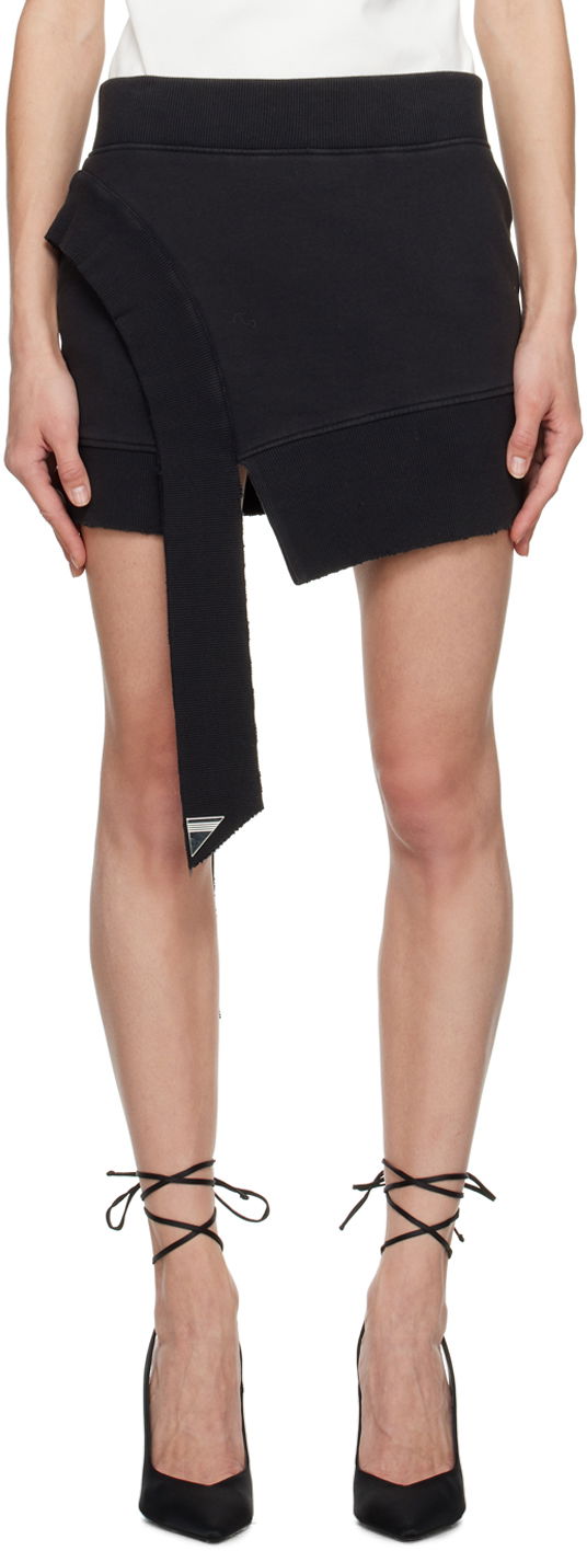Suknja The Attico The Attico Hannah Asymmetrical Miniskirt Crna | 231WCS120 JF01B
