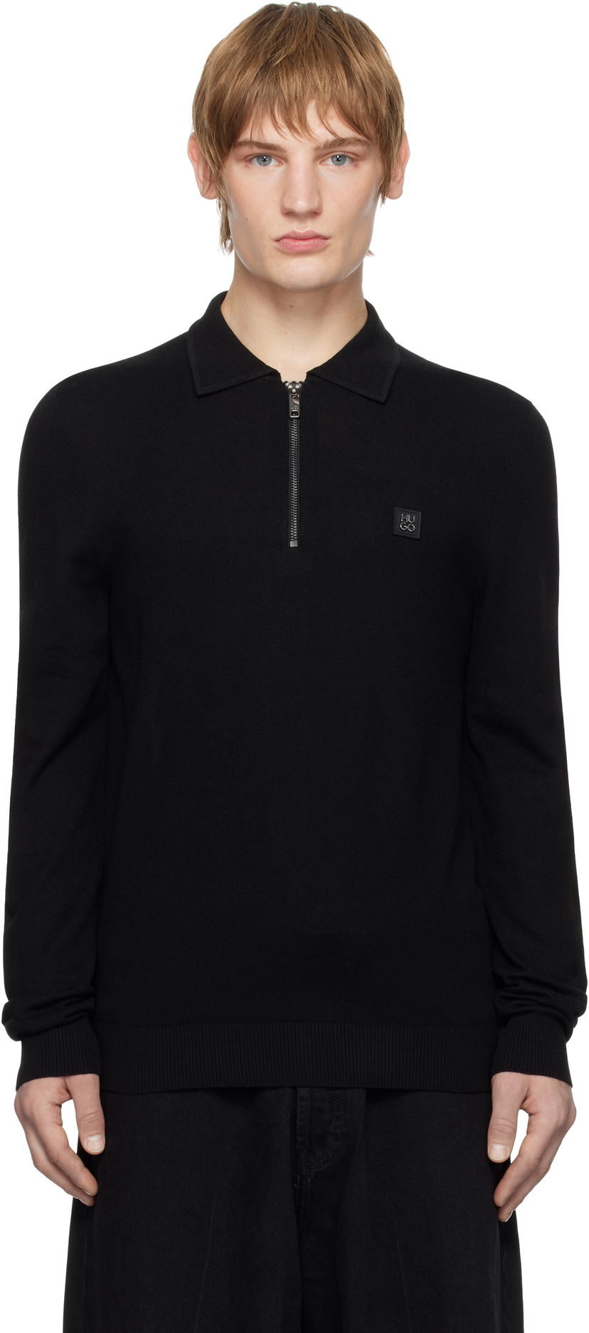Polo majica BOSS Polo Shirt With Stacked Logo Crna | 50533346